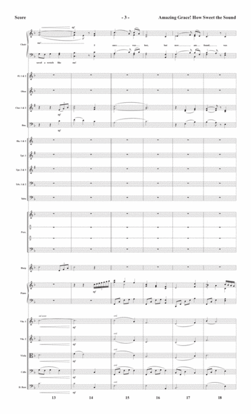 Amazing Grace! How Sweet the Sound - Downloadable Orchestral Score and Parts