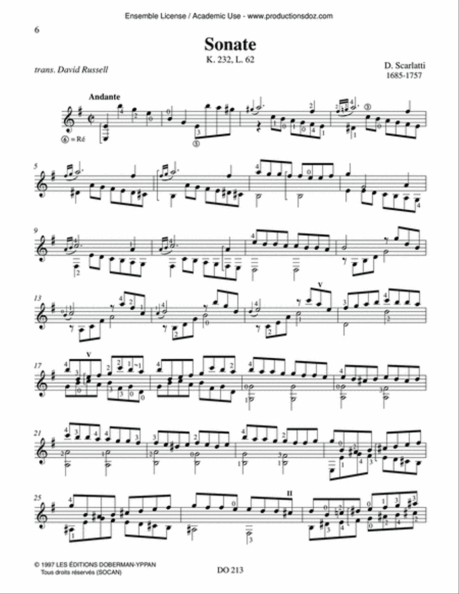 Six Sonates Classical Guitar scores gallery preview page 6