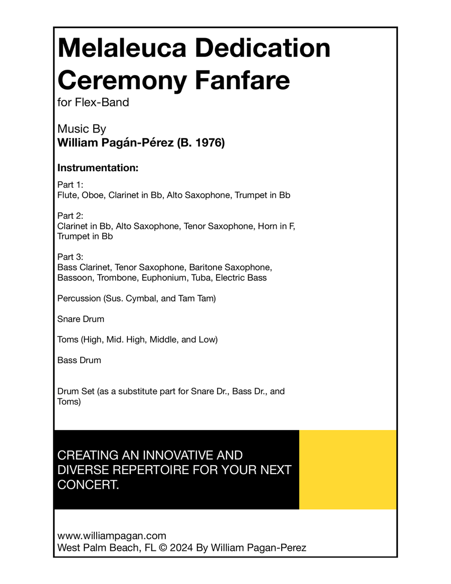 Melaleuca Dedication Ceremony Fanfare For Flex-Band Concert Band scores gallery preview page 1