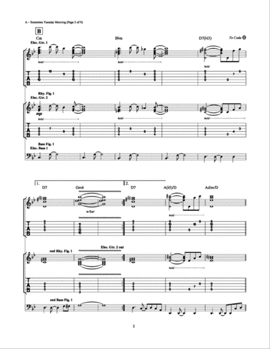 Sometime Tuesday Morning Sometime Tuesday Morning Electric Guitar scores gallery preview page 2
