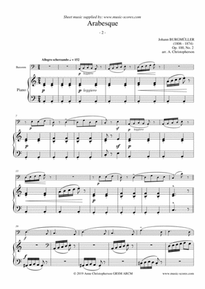 Arabesque - Burgmuller Op.100, No.2 - Bassoon and Piano