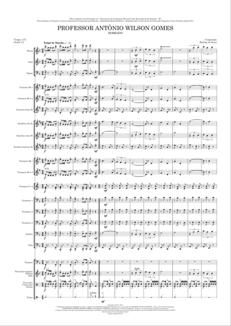 Professor Antônio Wilson Gomes Concert Band scores gallery preview page 2