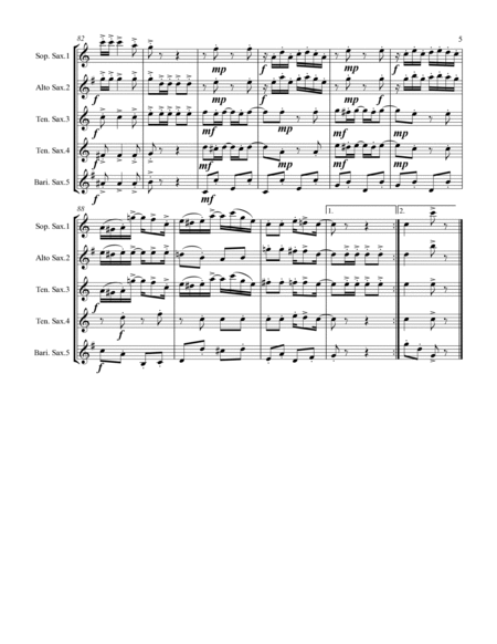 Joplin - “The Entertainer” (for Saxophone Quintet SATTB) image number null