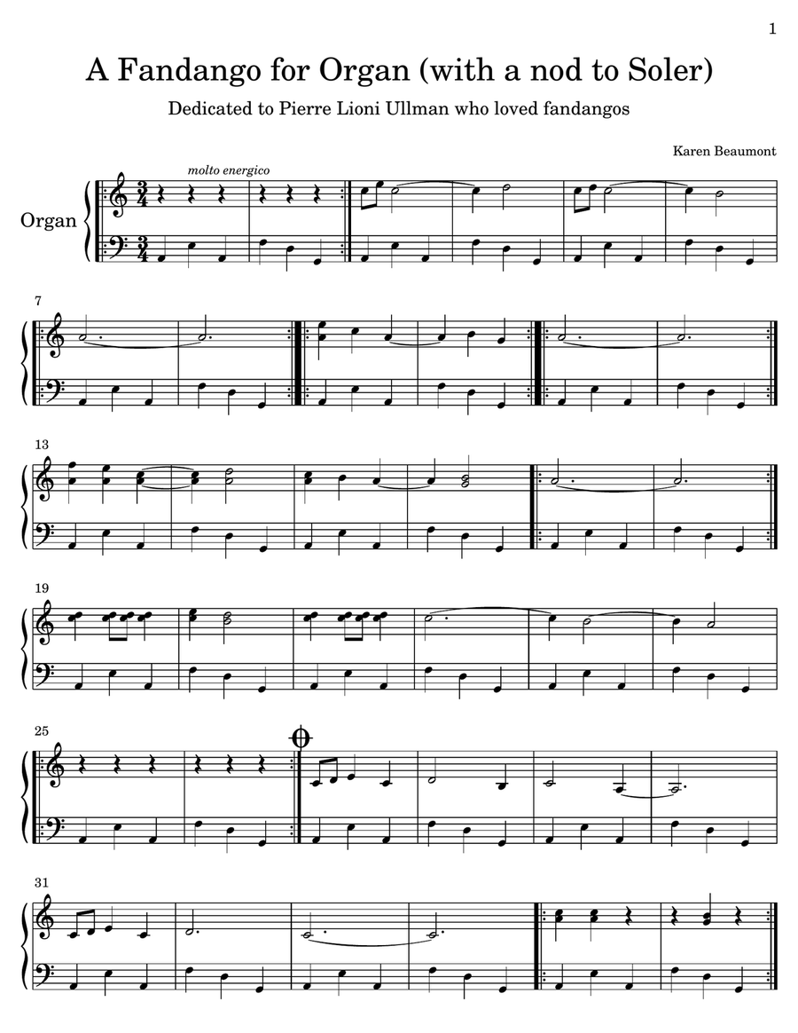 A Fandango for Organ (manuals only) Organ Solo scores gallery preview page 2