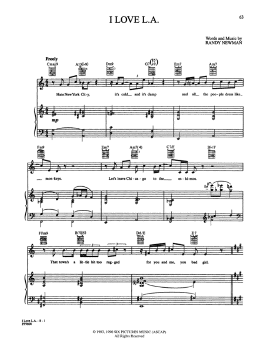 Randy Newman Anthology Piano, Vocal, Guitar scores gallery preview page 7