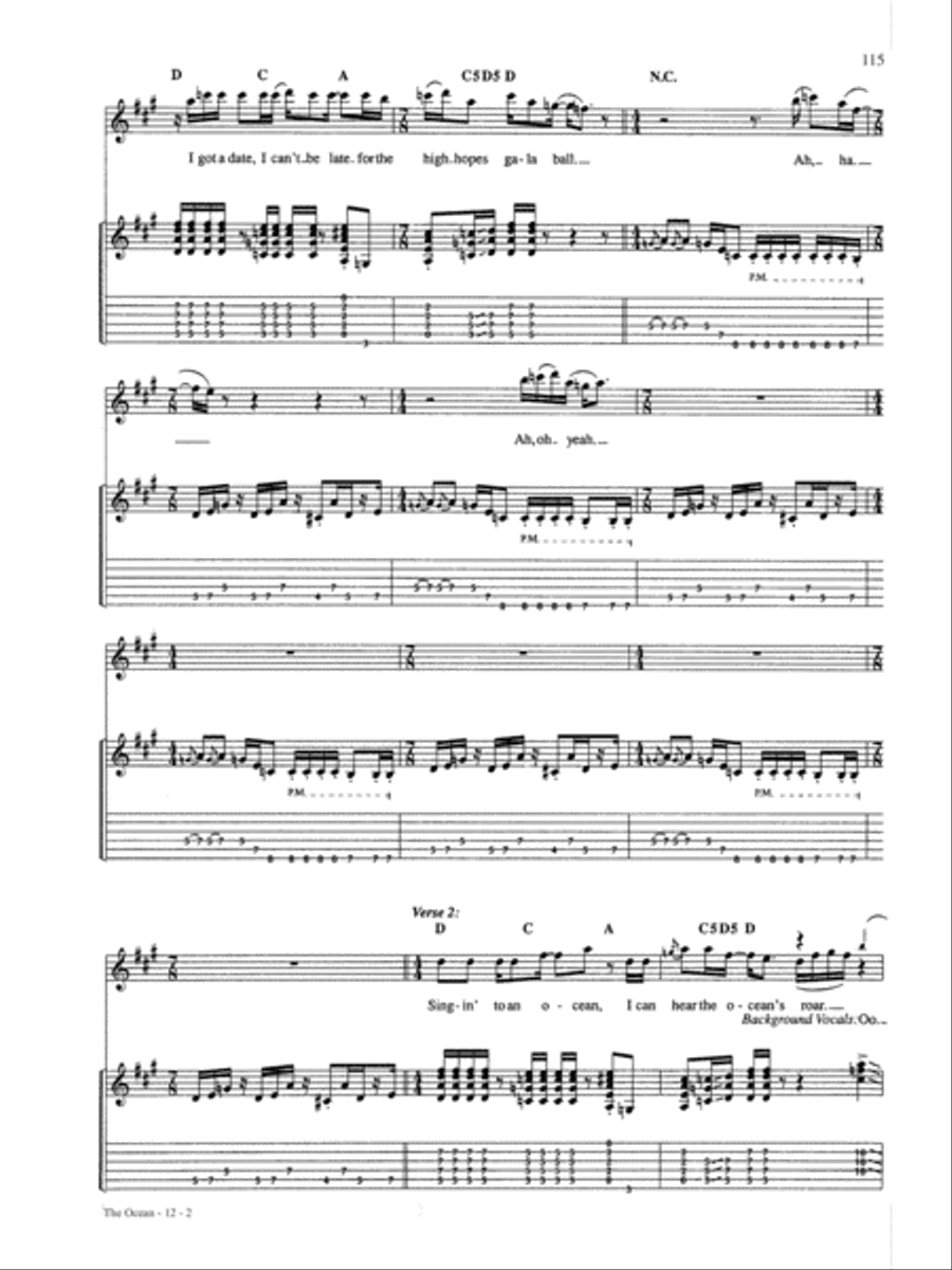 The Ocean Guitar Tablature scores gallery preview page 2
