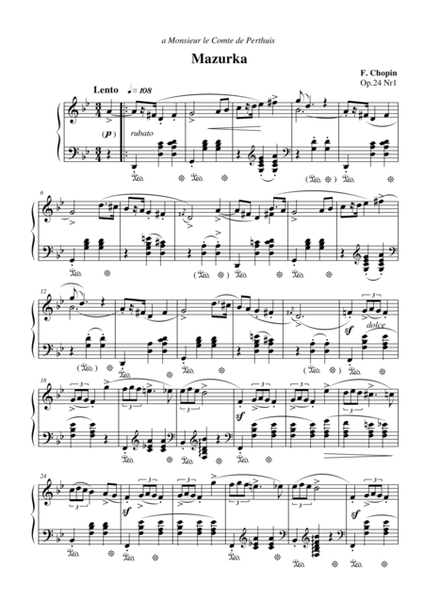 Chopin Mazurka, Op. 24 No. 1