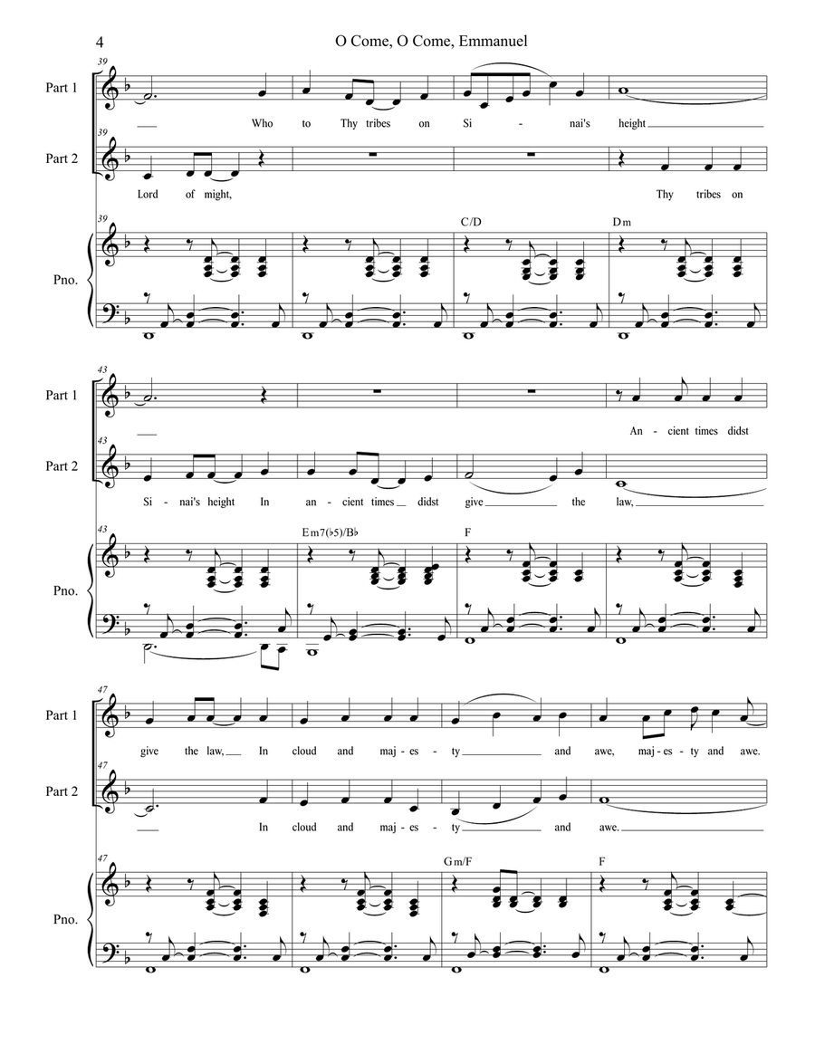 O Come, O Come, Emmanuel (2-part choir) 2-Part scores gallery preview page 4