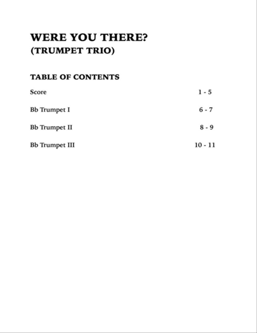 Were You There (Trumpet Trio) Trumpet Trio scores gallery preview page 4