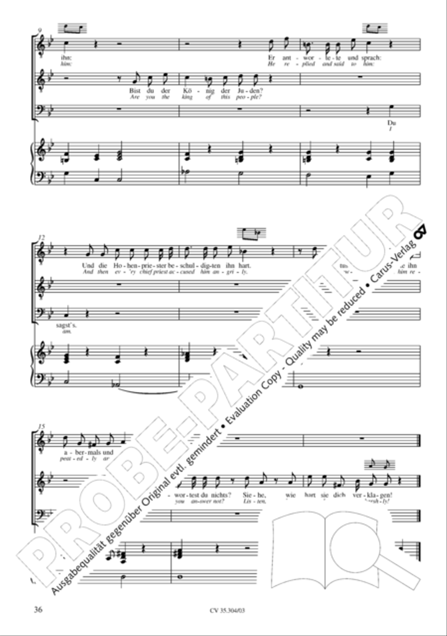 St. Mark Passion (Markus-Passion) 4-Part scores gallery preview page 37