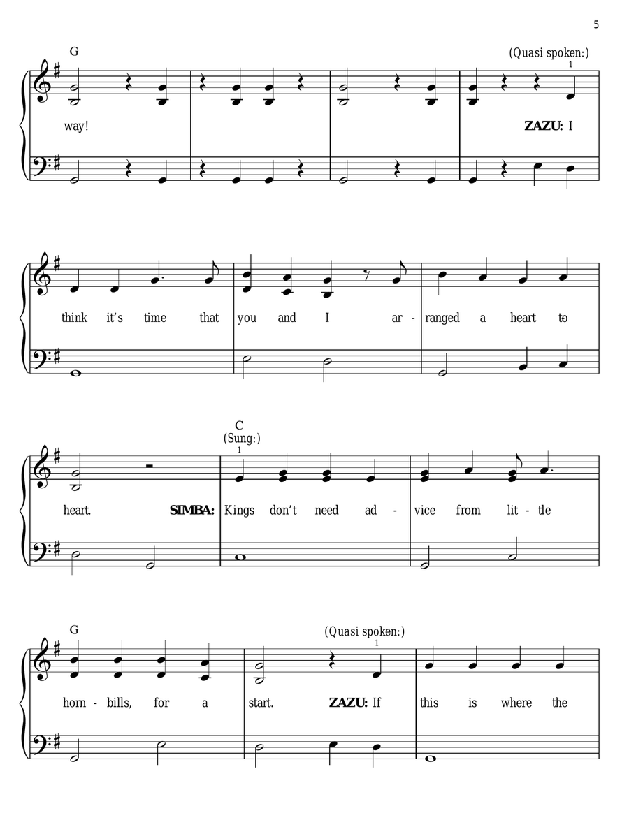 I Just Can't Wait To Be King (from The Lion King) Easy Piano scores gallery preview page 5