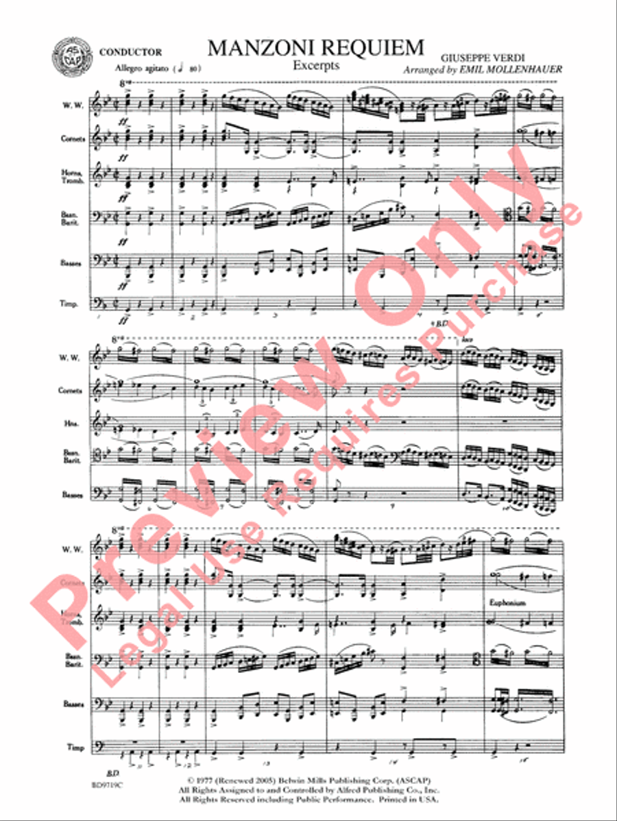 Manzoni Requiem (Excerpts) Concert Band scores gallery preview page 3