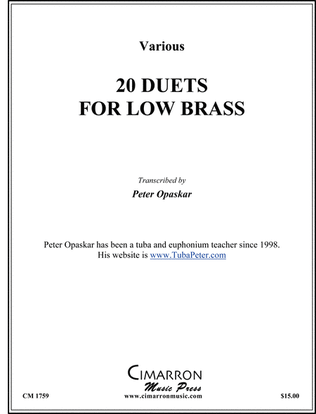 Book cover for 20 Duets for Low Brass