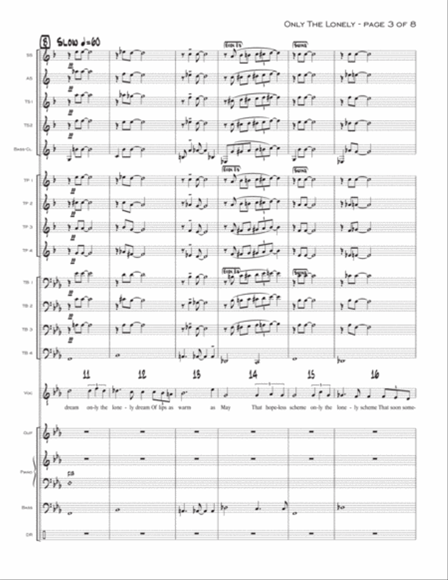 Only The Lonely Jazz Ensemble scores gallery preview page 3