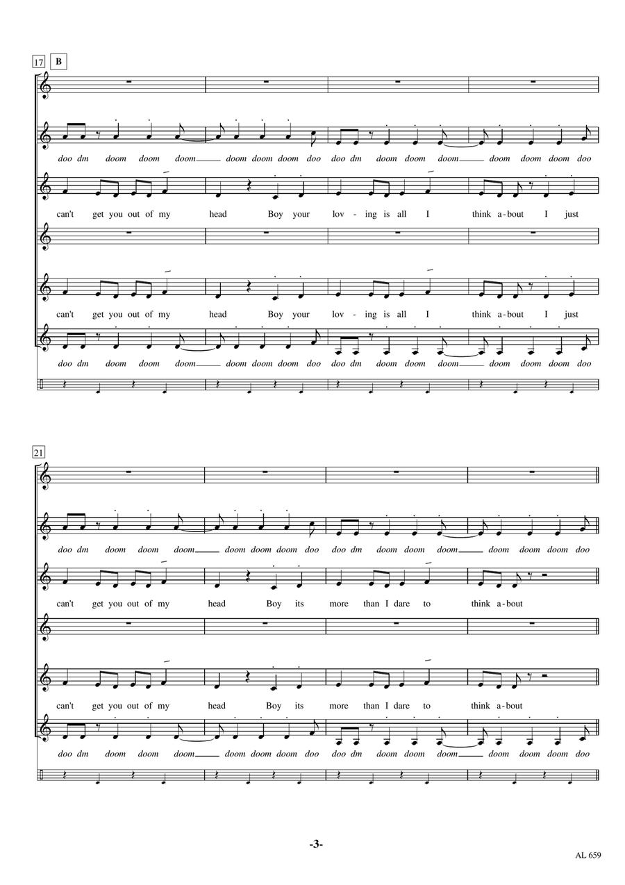 Can't Get You Out Of My Head SSAA scores gallery preview page 3