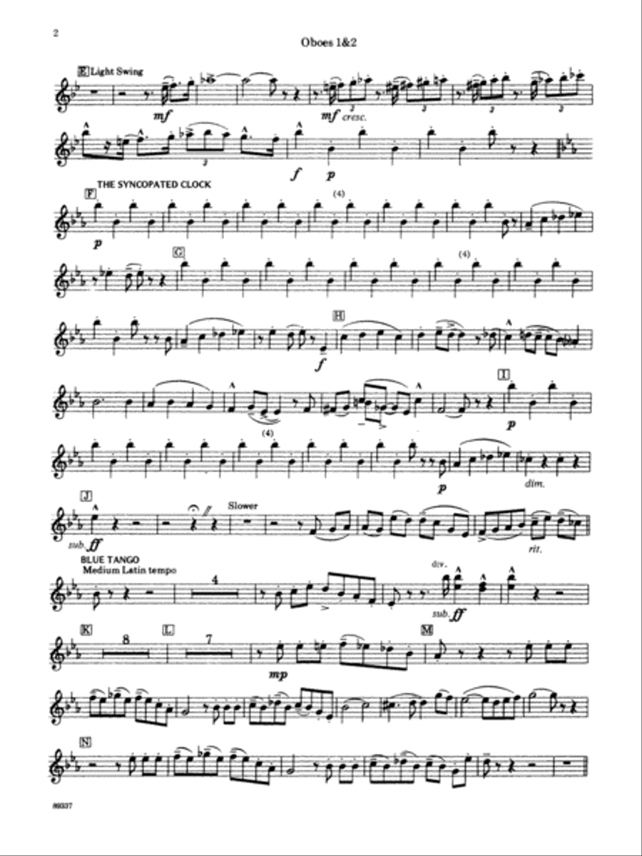 Leroy Anderson Portrait: 1st & 2nd Oboe Concert Band scores gallery preview page 2