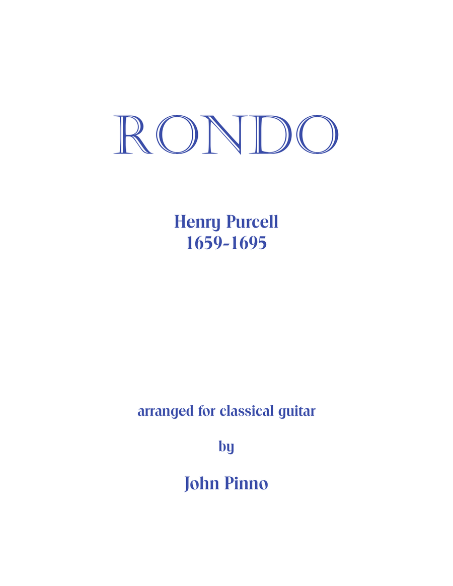 Rondo (Henry Purcell) for solo classical guitar Acoustic Guitar scores gallery preview page 1