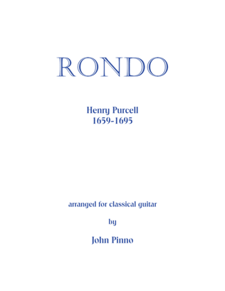 Book cover for Rondo (Henry Purcell) for solo classical guitar