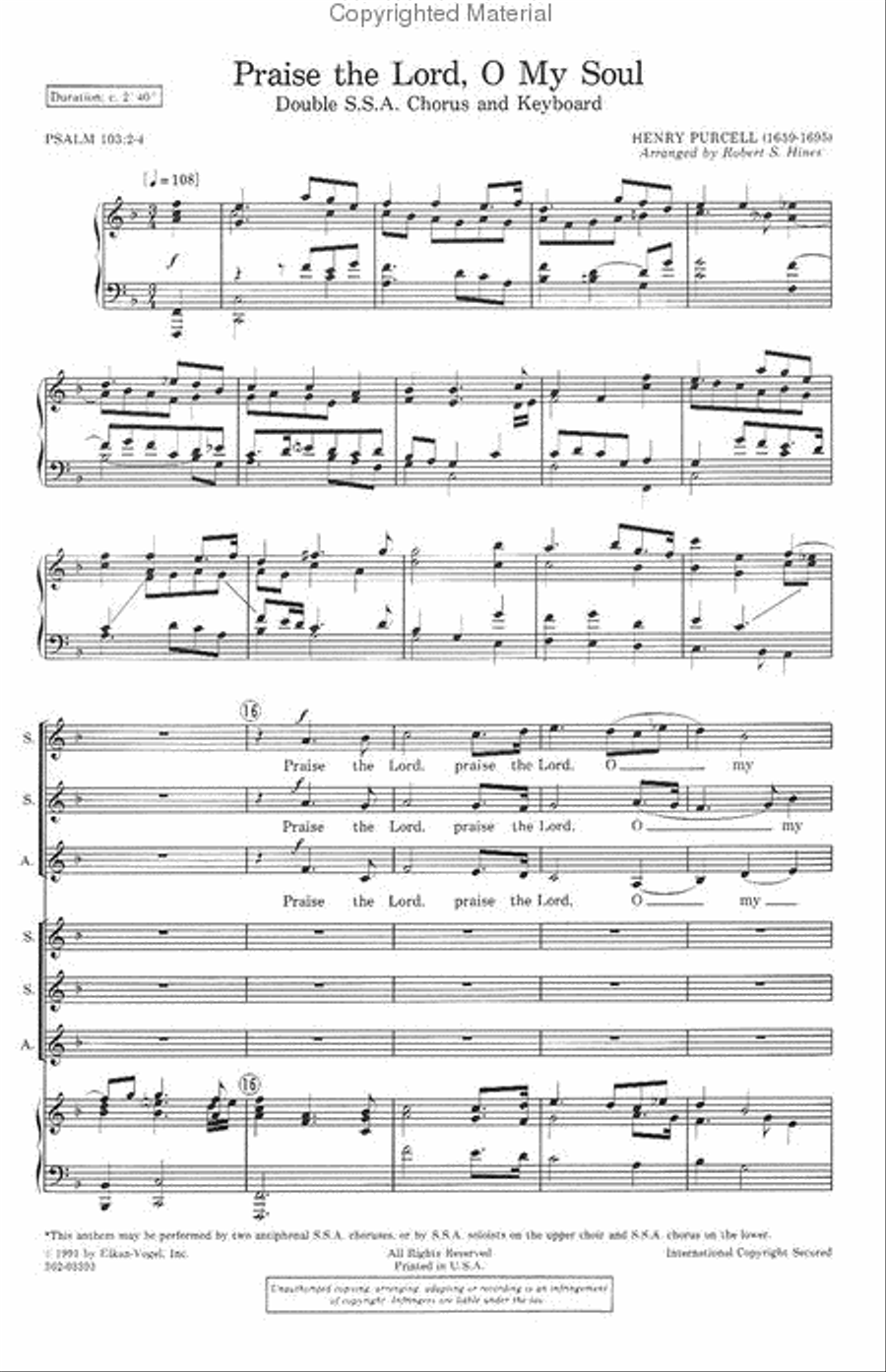 Praise the Lord, O My Soul Choir scores gallery preview page 2