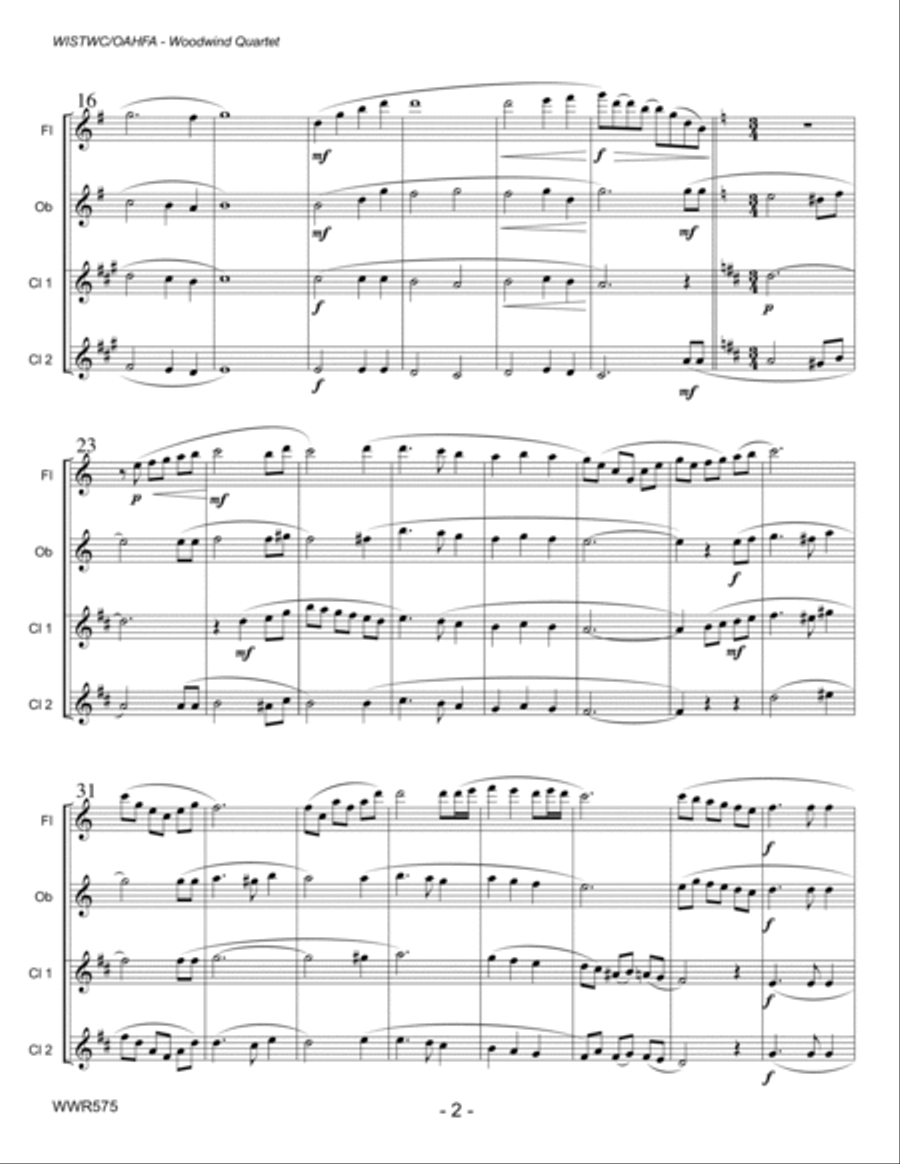 WHEN I SURVEY THE WONDROUS CROSS/THE OLD RUGGED CROSS - WOODWIND QUARTET (unaccompanied) Woodwind Quartet scores gallery preview page 2