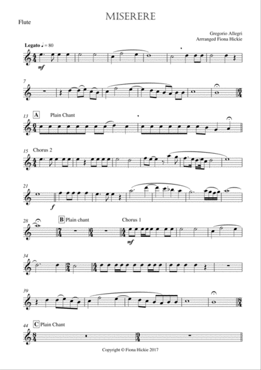 Miserere Miserere Woodwind Quintet scores gallery preview page 5