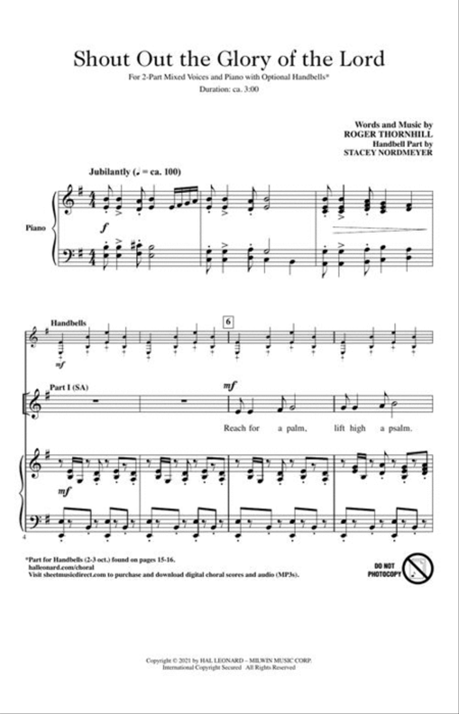 Shout Out the Glory of the Lord 2-Part scores gallery preview page 3