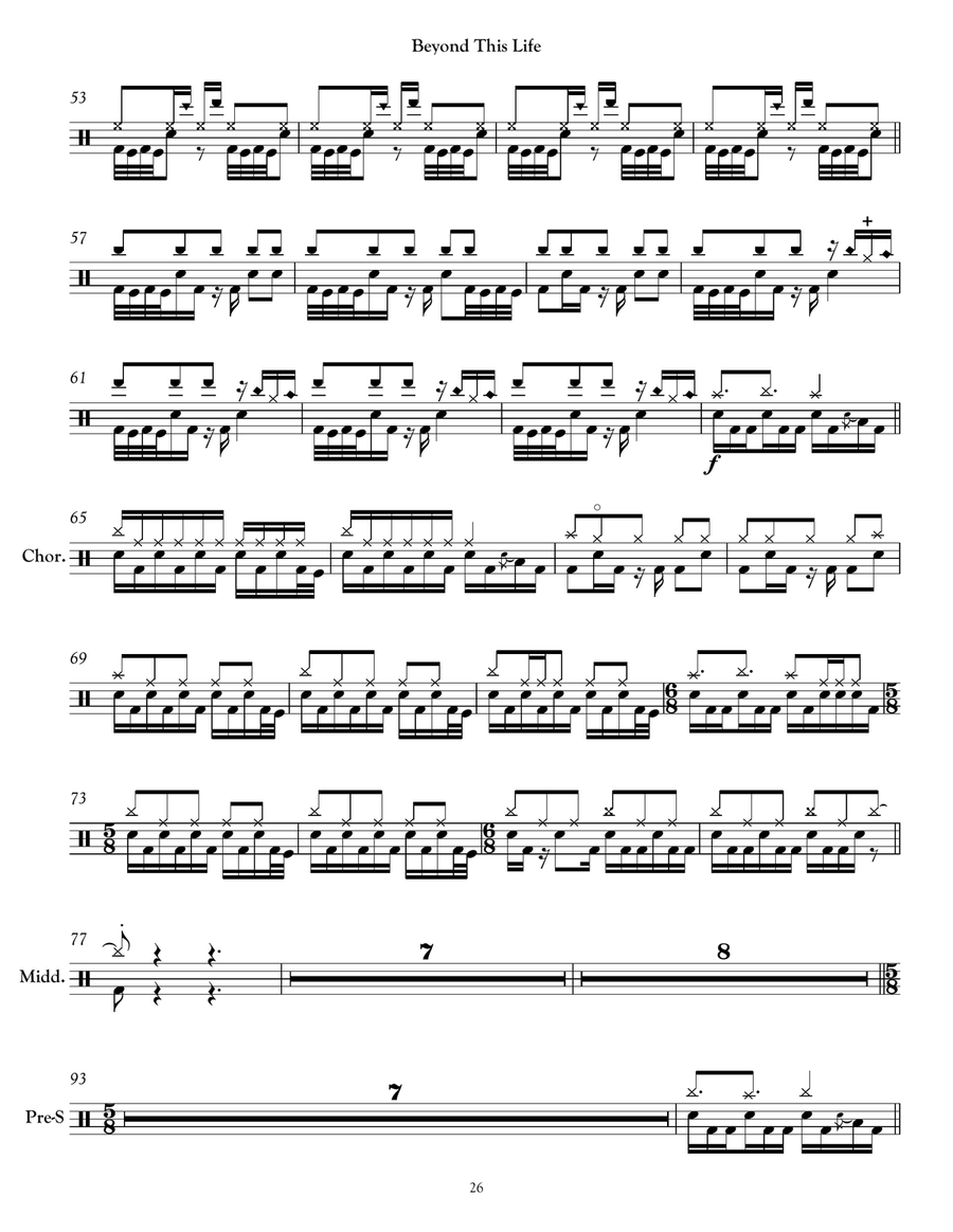 Scene Four: Beyond This Life Drum Set scores gallery preview page 3