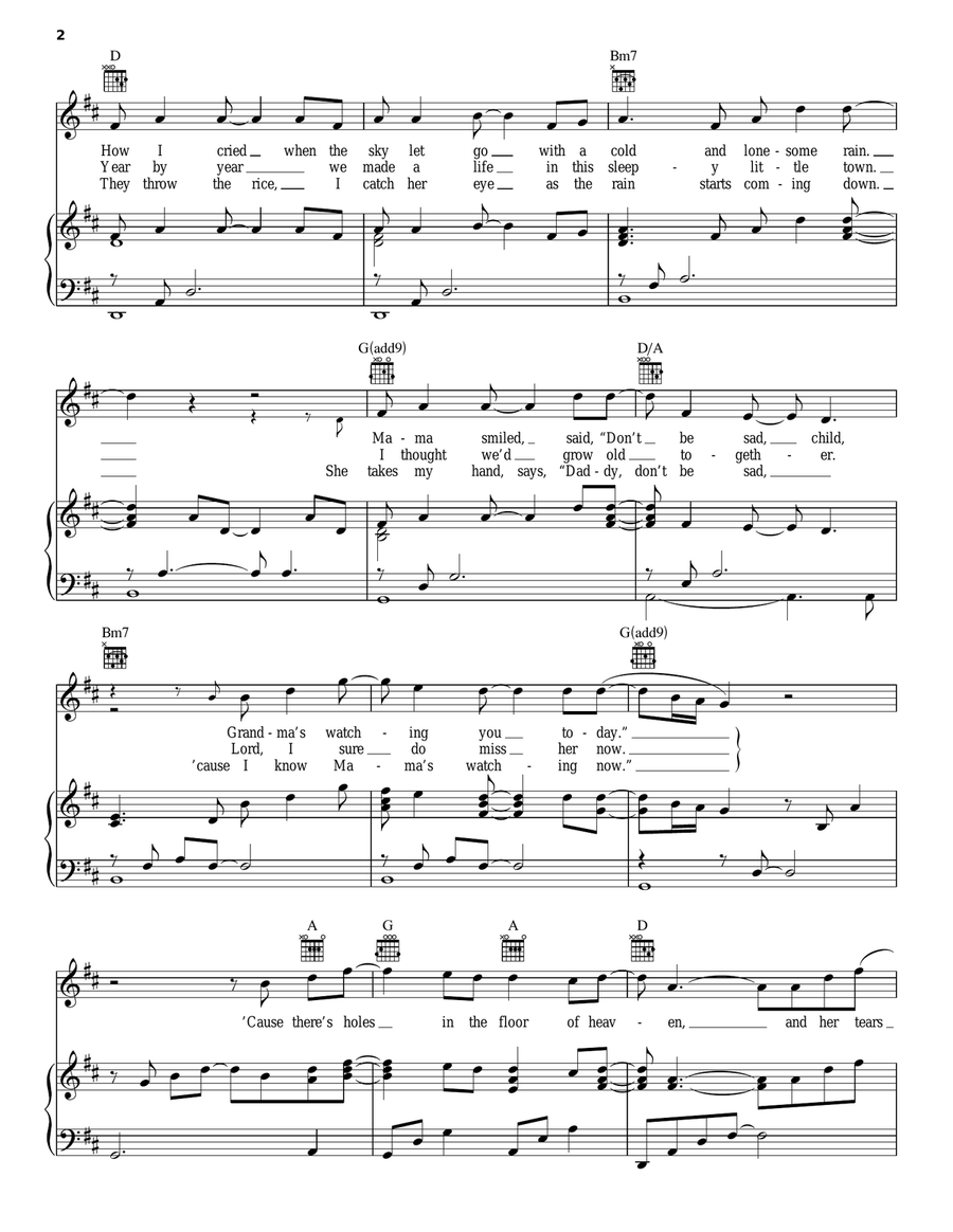Holes In The Floor Of Heaven Piano, Vocal, Guitar scores gallery preview page 2