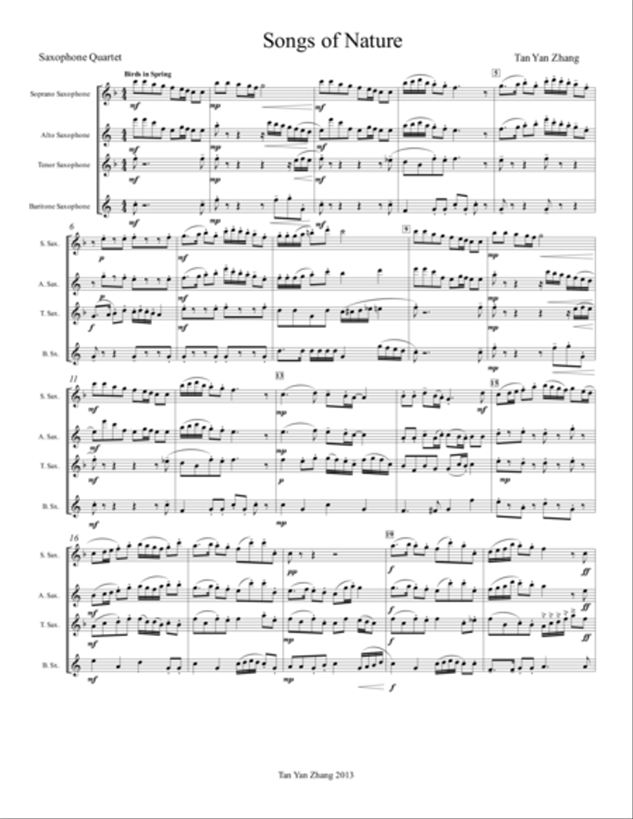 Songs of Nature Songs of Nature Woodwind Quartet scores gallery preview page 1