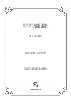 Book cover for Richard Strauss-Zueignung in B Major,for Voice and Piano
