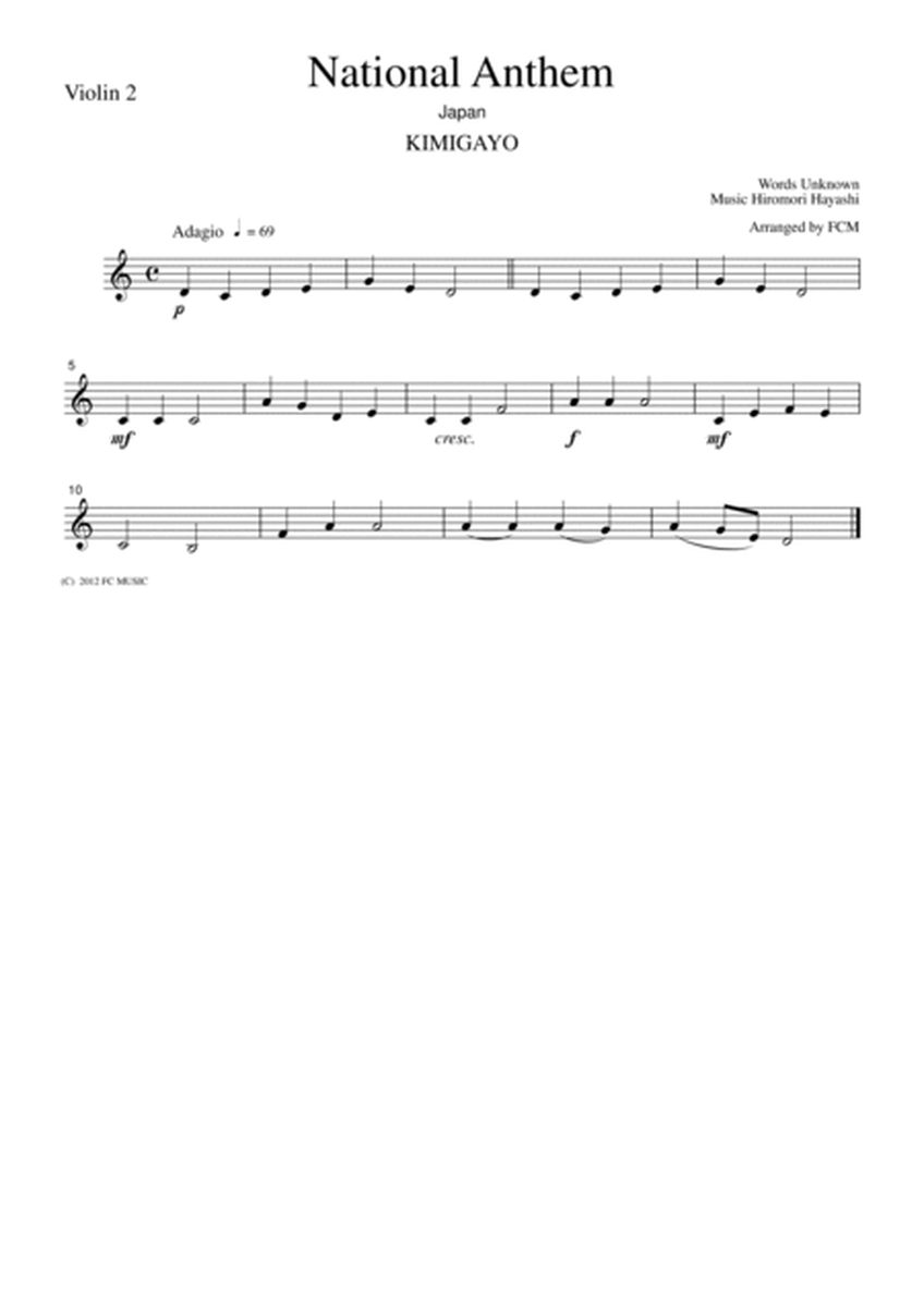 National Anthem Japan Kimigayo, for string quartet, NA001