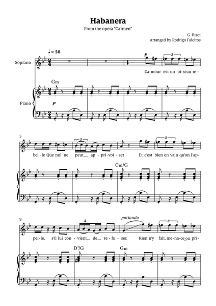 Habanera (for soprano - G minor/major) image number null