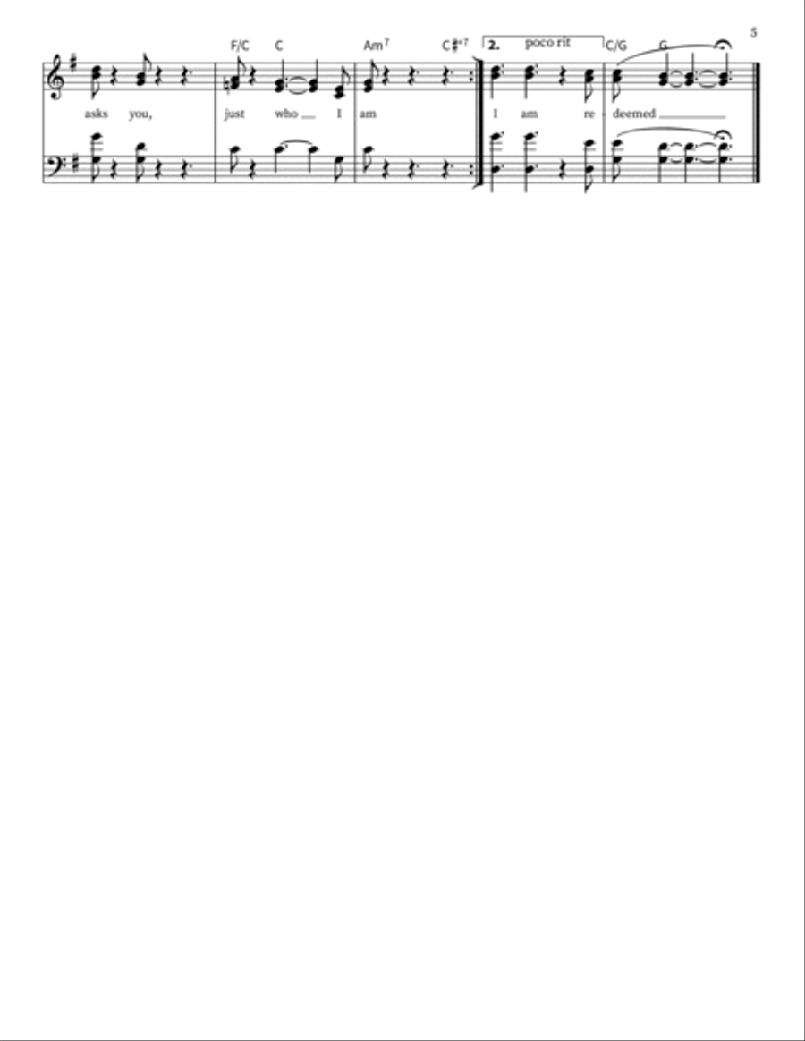 I Am Redeemed 4-Part scores gallery preview page 5