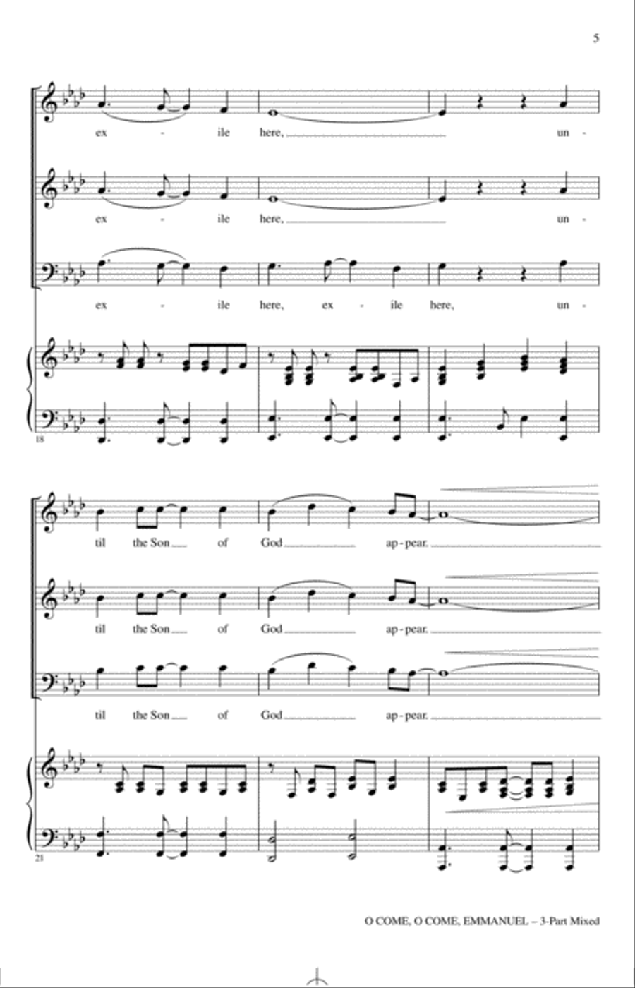 O Come, O Come Emmanuel 3-Part scores gallery preview page 3