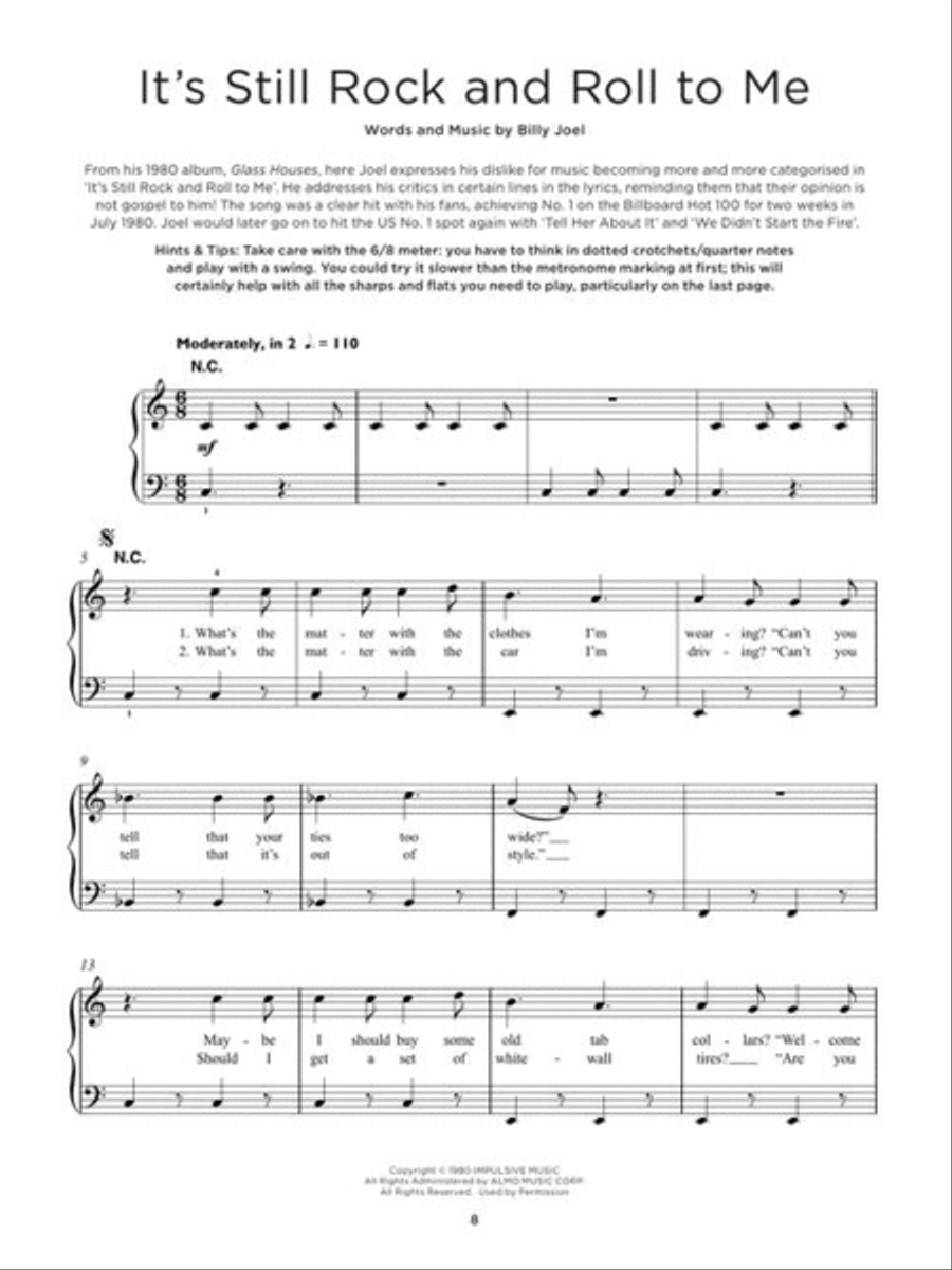 Really Easy Piano: Billy Joel Easy Piano scores gallery preview page 5