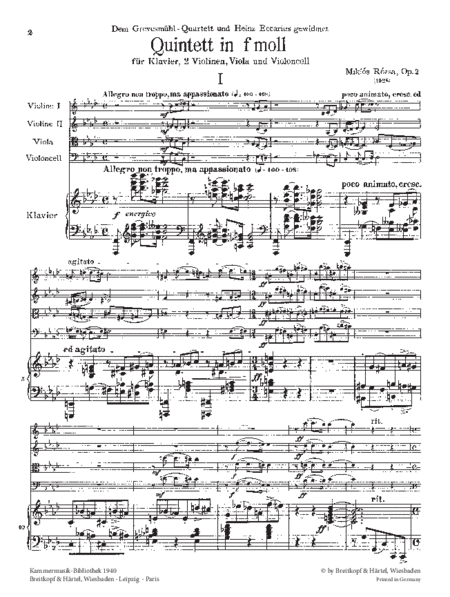 Piano Quintet in F minor Op. 2