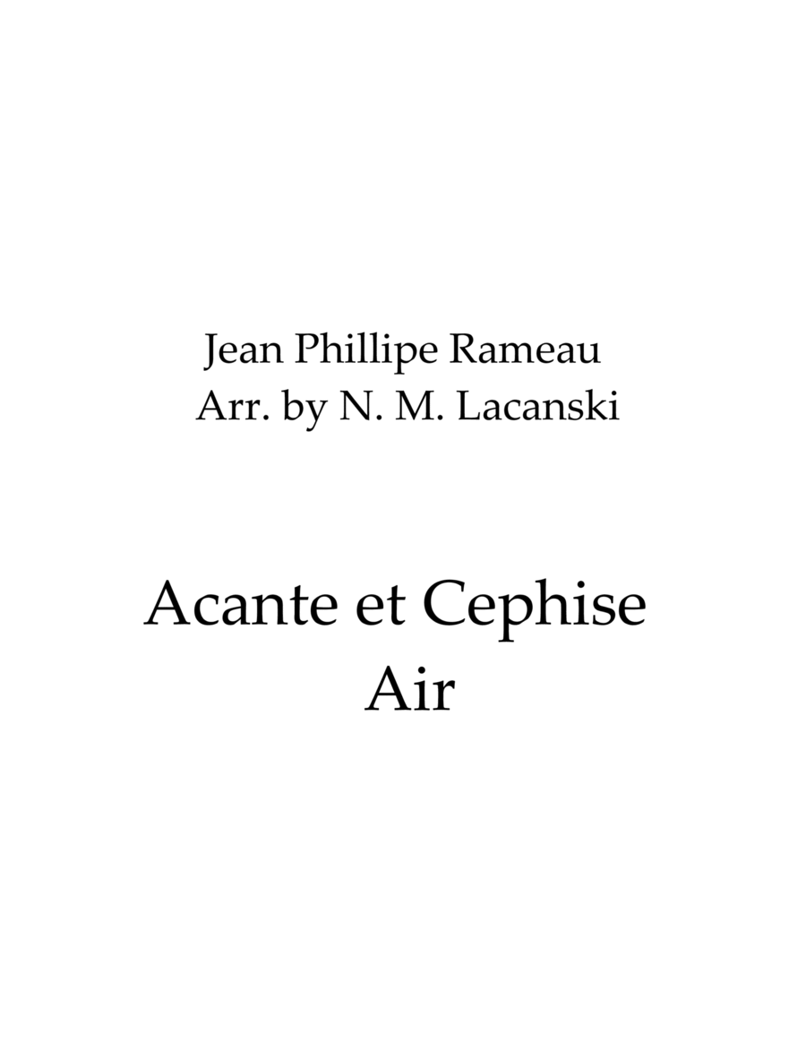 Acante et Cephise - Air Acante et Cephise - Air Woodwind Trio scores gallery preview page 1