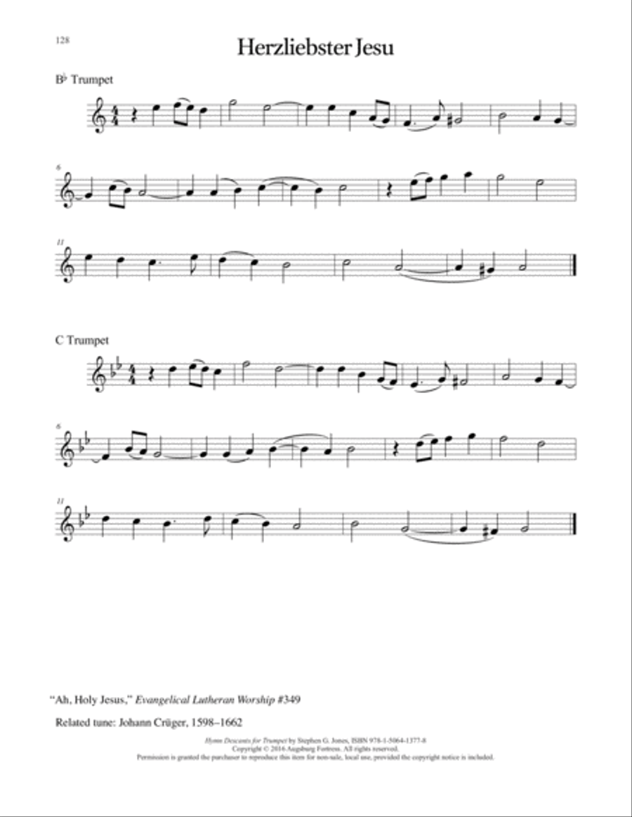 Hymn Descants for Trumpet C Trumpet scores gallery preview page 129