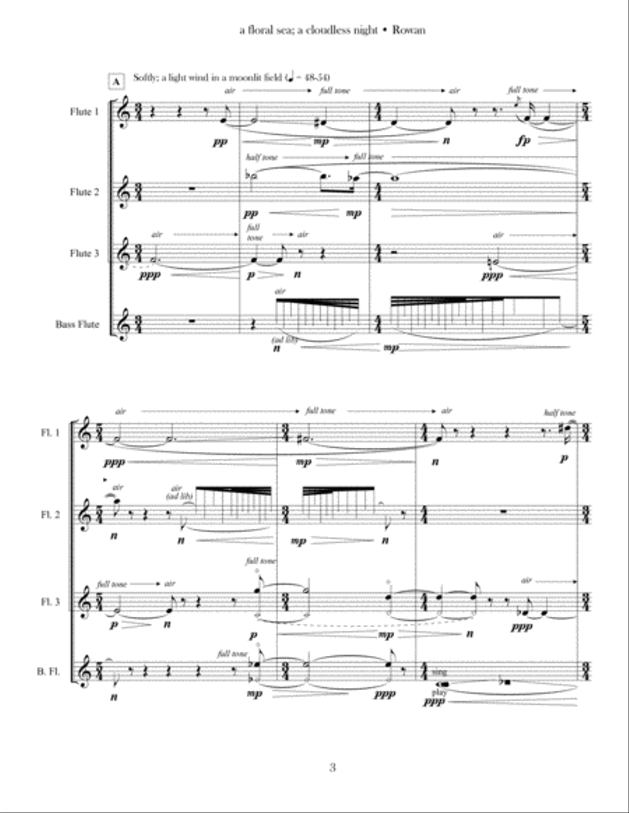 A floral sea; a cloudless night Woodwind Quartet scores gallery preview page 5