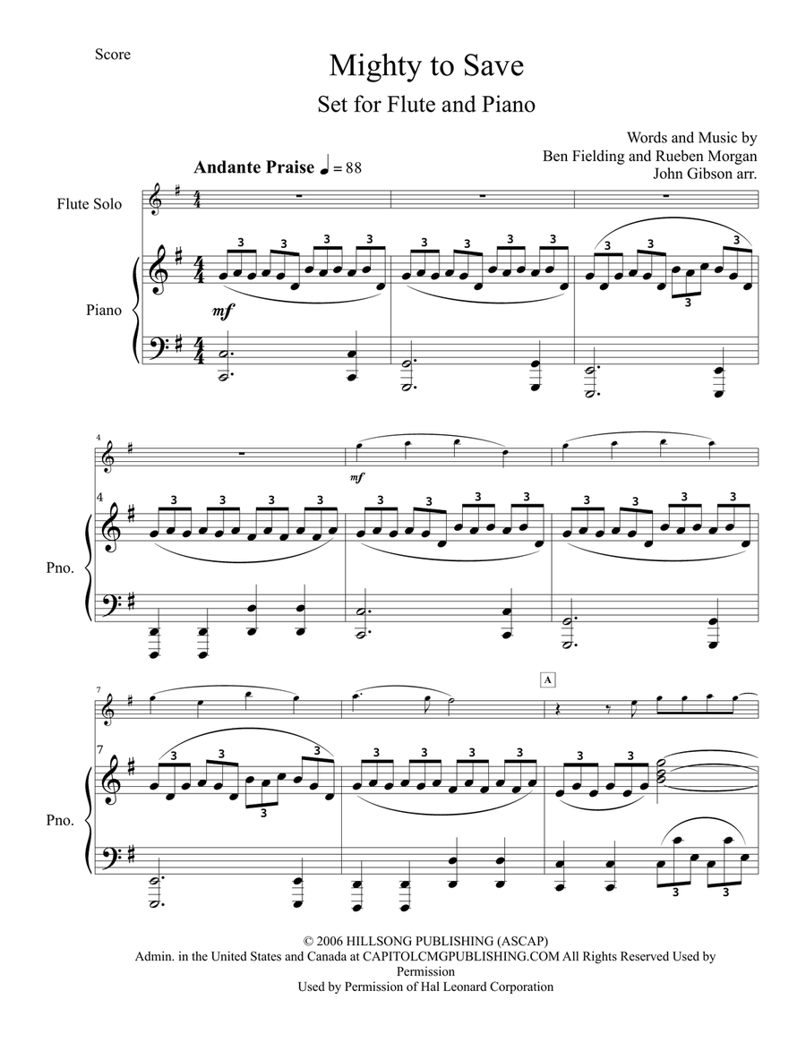 Mighty To Save Piano scores gallery preview page 2