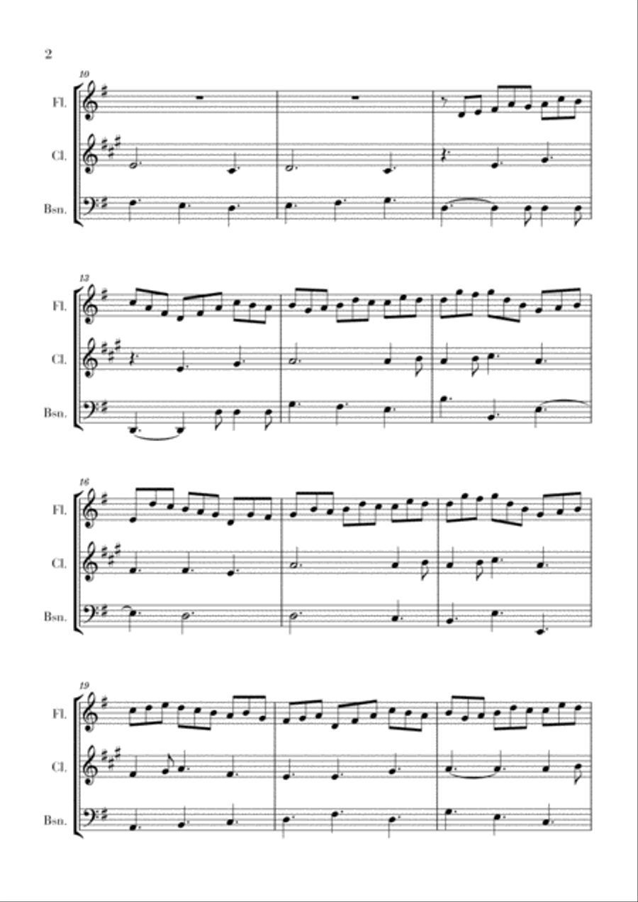 Bach - Jesus bleibet meine Freude for Flute, Clarinet and Bassoon Woodwind Trio scores gallery preview page 2
