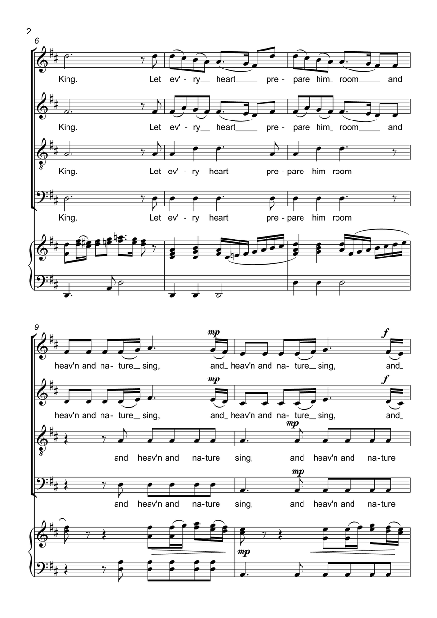 Joy to the World - SATB - Four Part Choir 4-Part scores gallery preview page 2