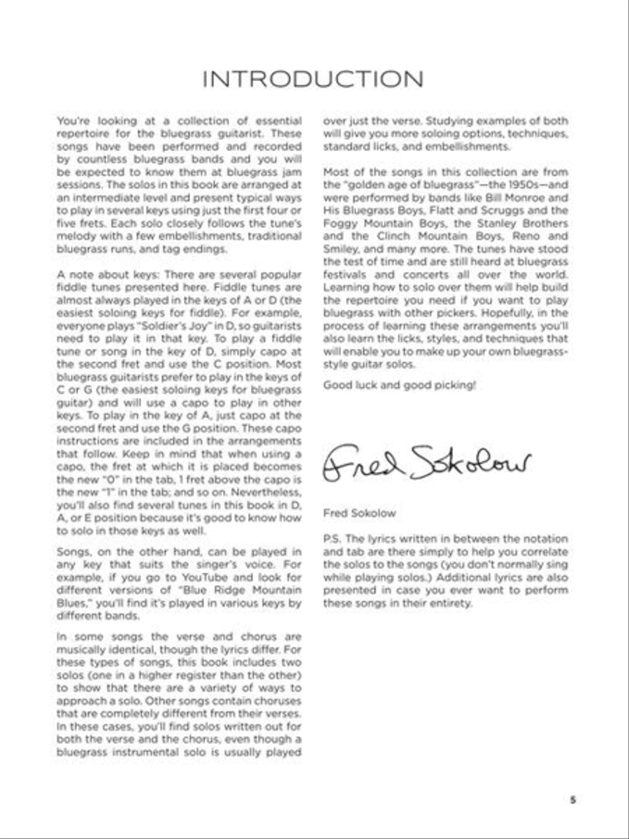 First 50 Bluegrass Solos You Should Play on Guitar by Fred Sokolow
