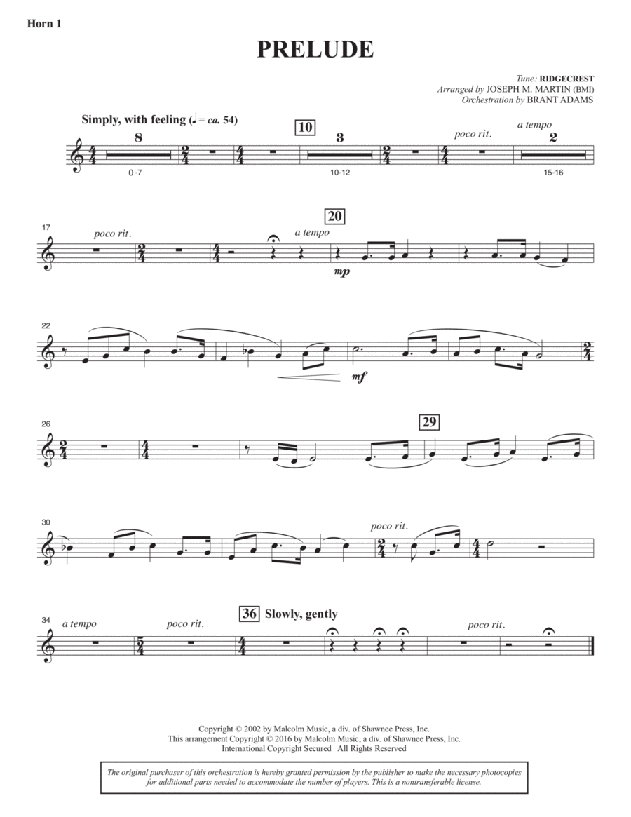 Sacred Places - F Horn 1 Sacred Places - F Horn 1 Choir scores gallery preview page 1