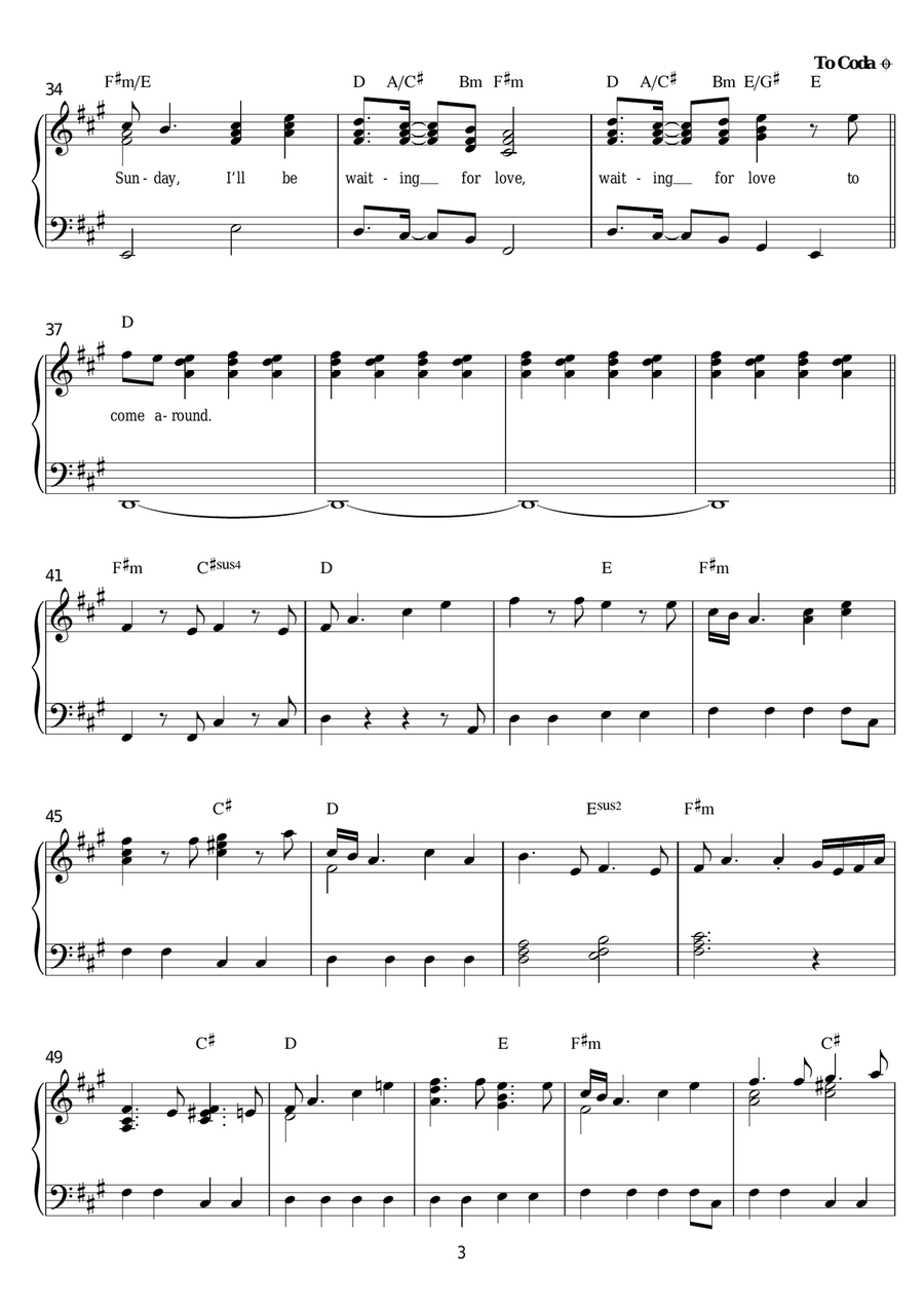 Waiting For Love Easy Piano scores gallery preview page 3