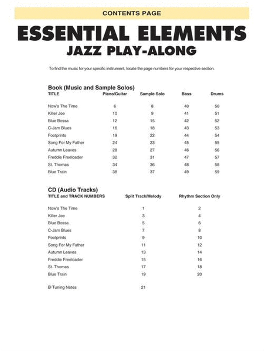 Essential Elements Jazz Play-Along – Jazz Standards image number null