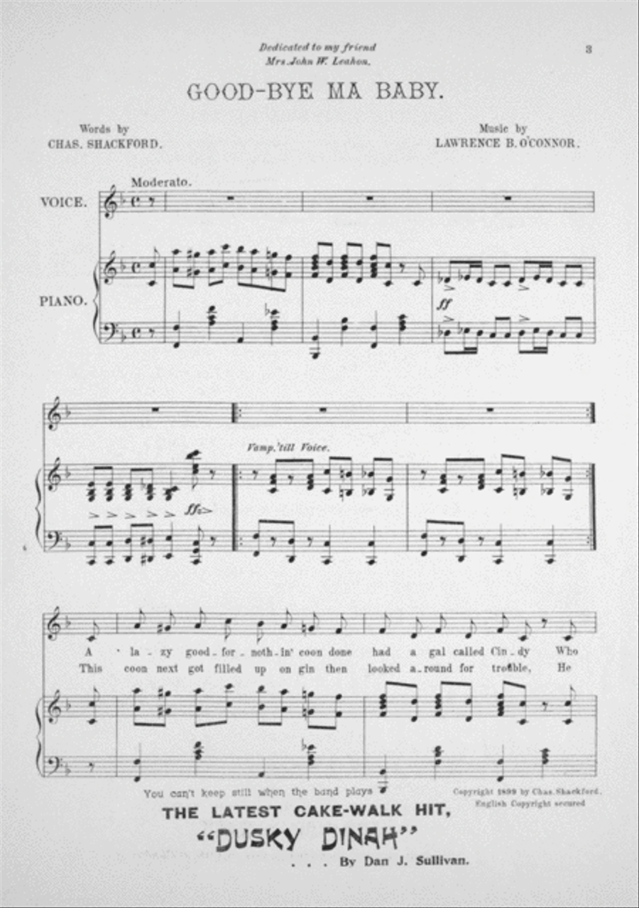 Good-Bye Ma Baby! Or, Good-Bye Ma Ragtime Gal Voice scores gallery preview page 2
