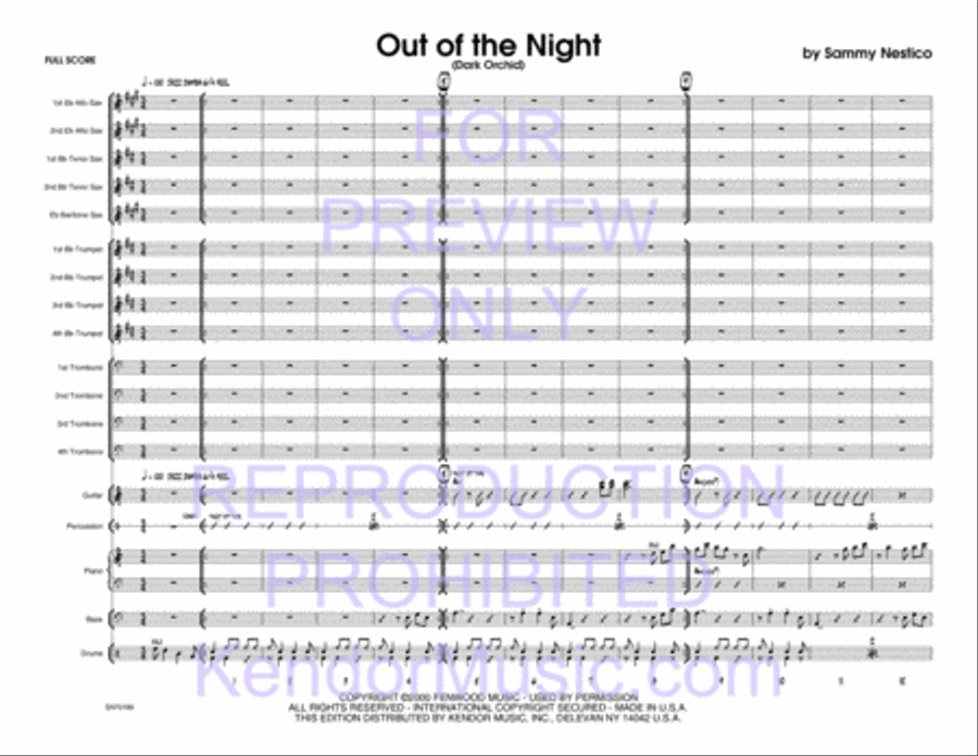 Out Of The Night (Dark Orchid) Jazz Ensemble scores gallery preview page 2