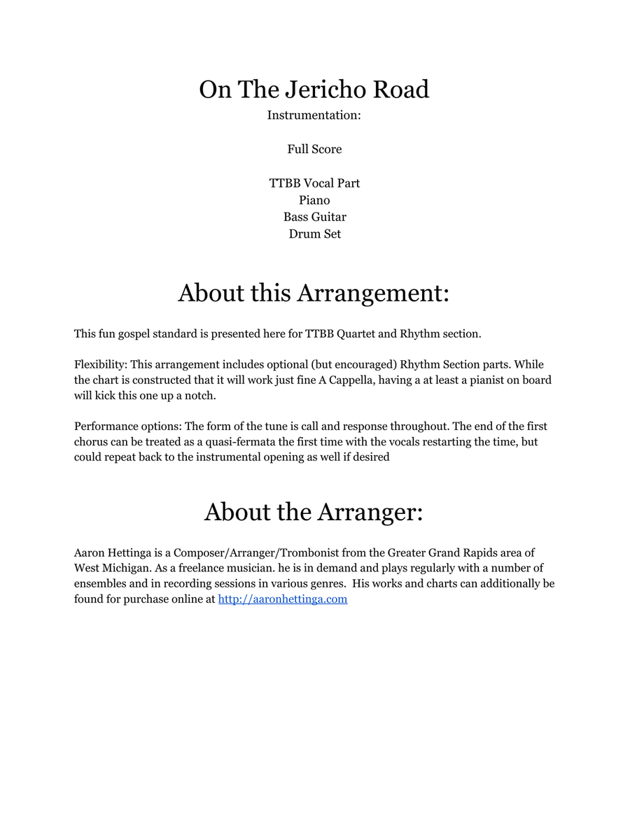 On The Jericho Road Small Ensemble scores gallery preview page 2