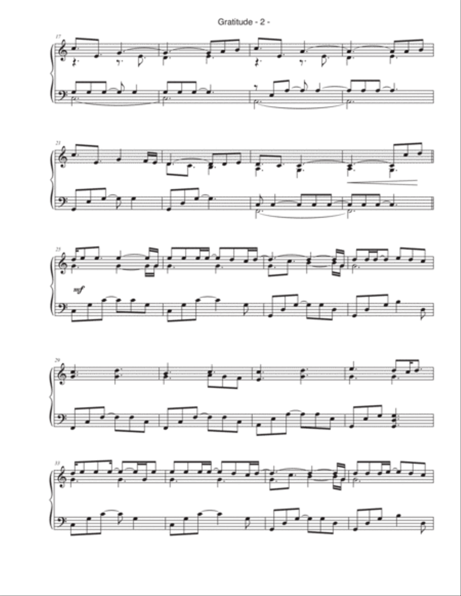 Gratitude Piano Solo scores gallery preview page 2